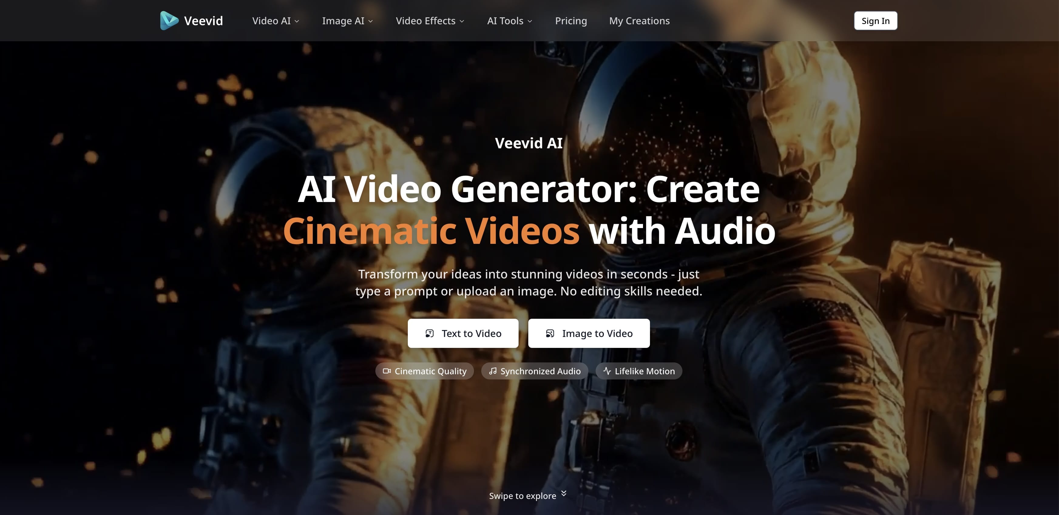 Veevid AI | Photorealistic Video Engine